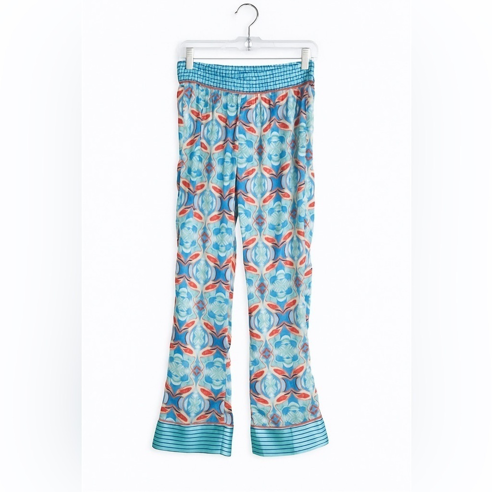 World Market Sz S/M Pull On Lounge Pants Flamingo Print Wide Leg Elastic Waist